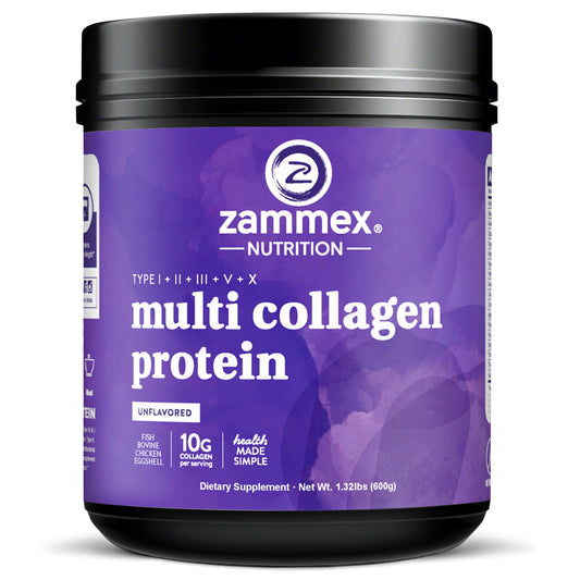 Zammex Nutrition Multi Collagen Protein Powder 1.32lb Unflavored