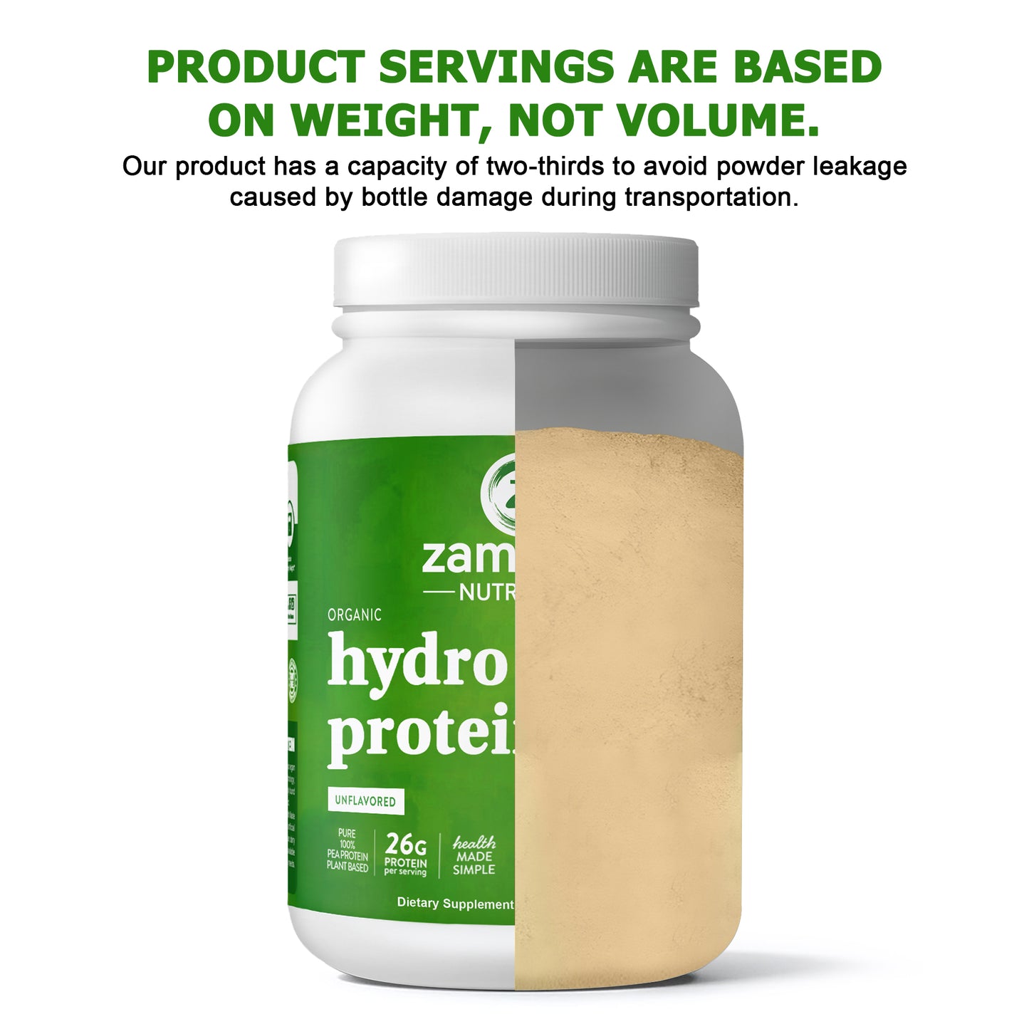 Zammex Organic Hydrolyzed Pea Protein 2.62lb
