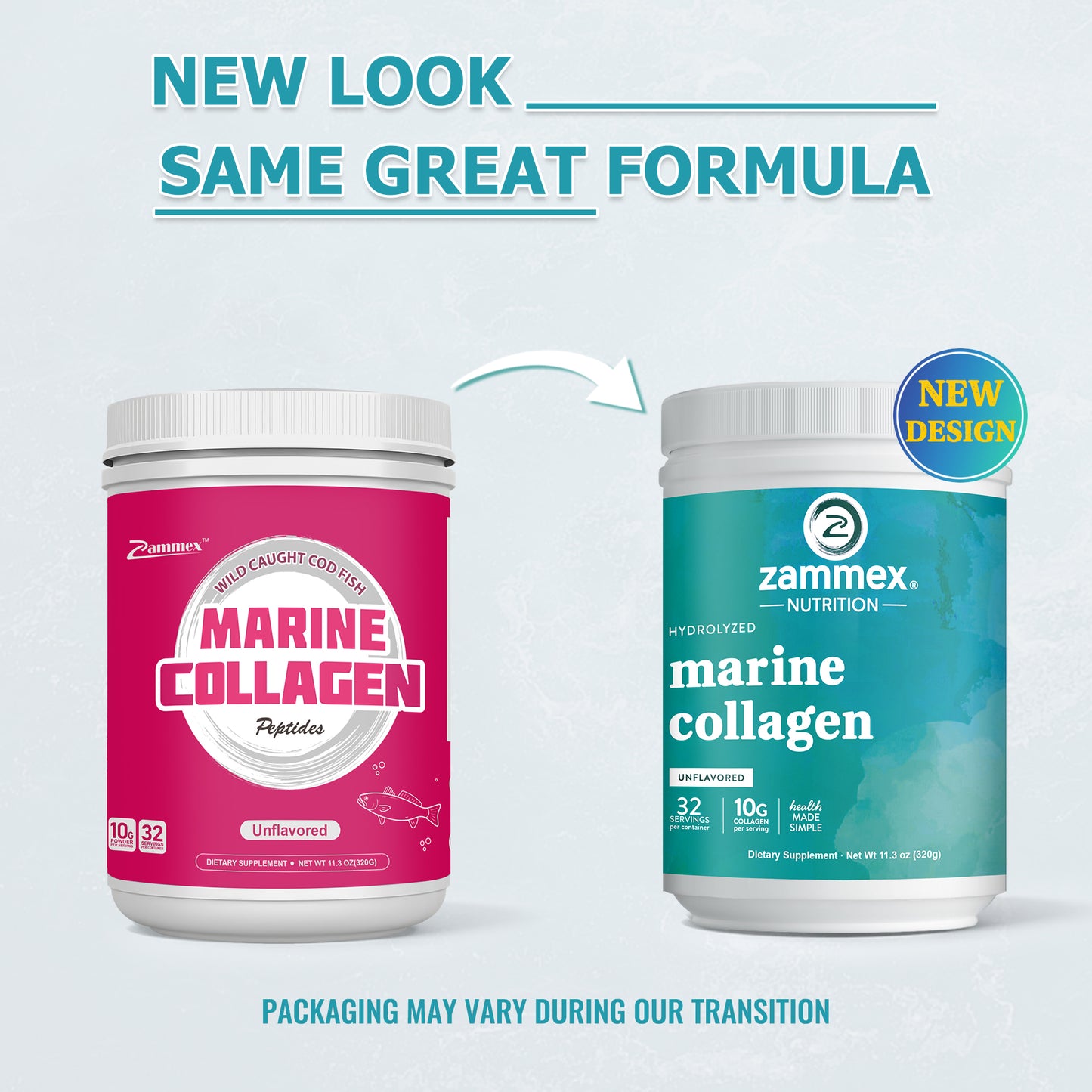 Zammex Marine Collagen Peptides Powder 11.3oz