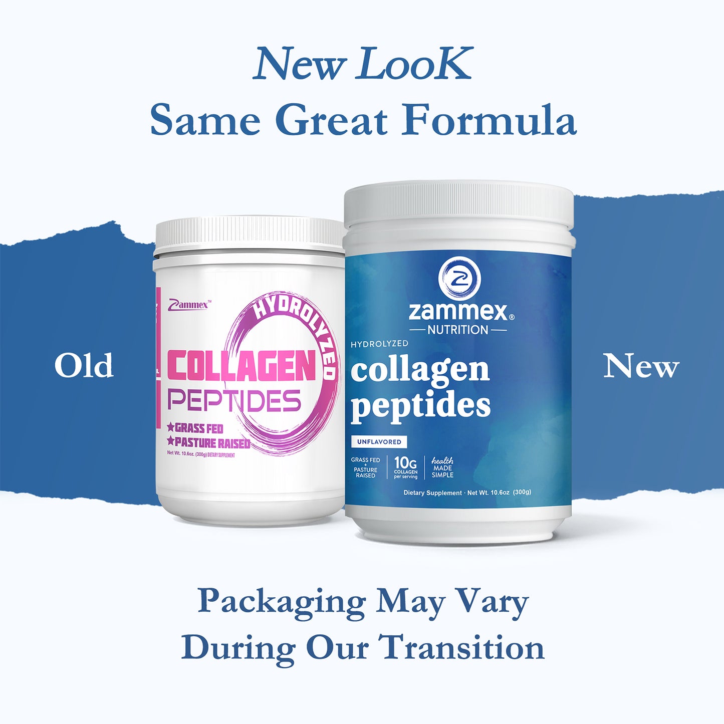 Zammex Hydrolyzed Collagen Peptides Powder 10.58oz Unflavoured