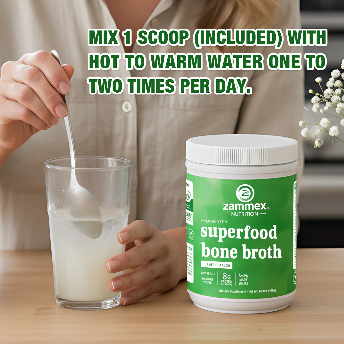 Zammex Superfood Bone Broth Protein Powder