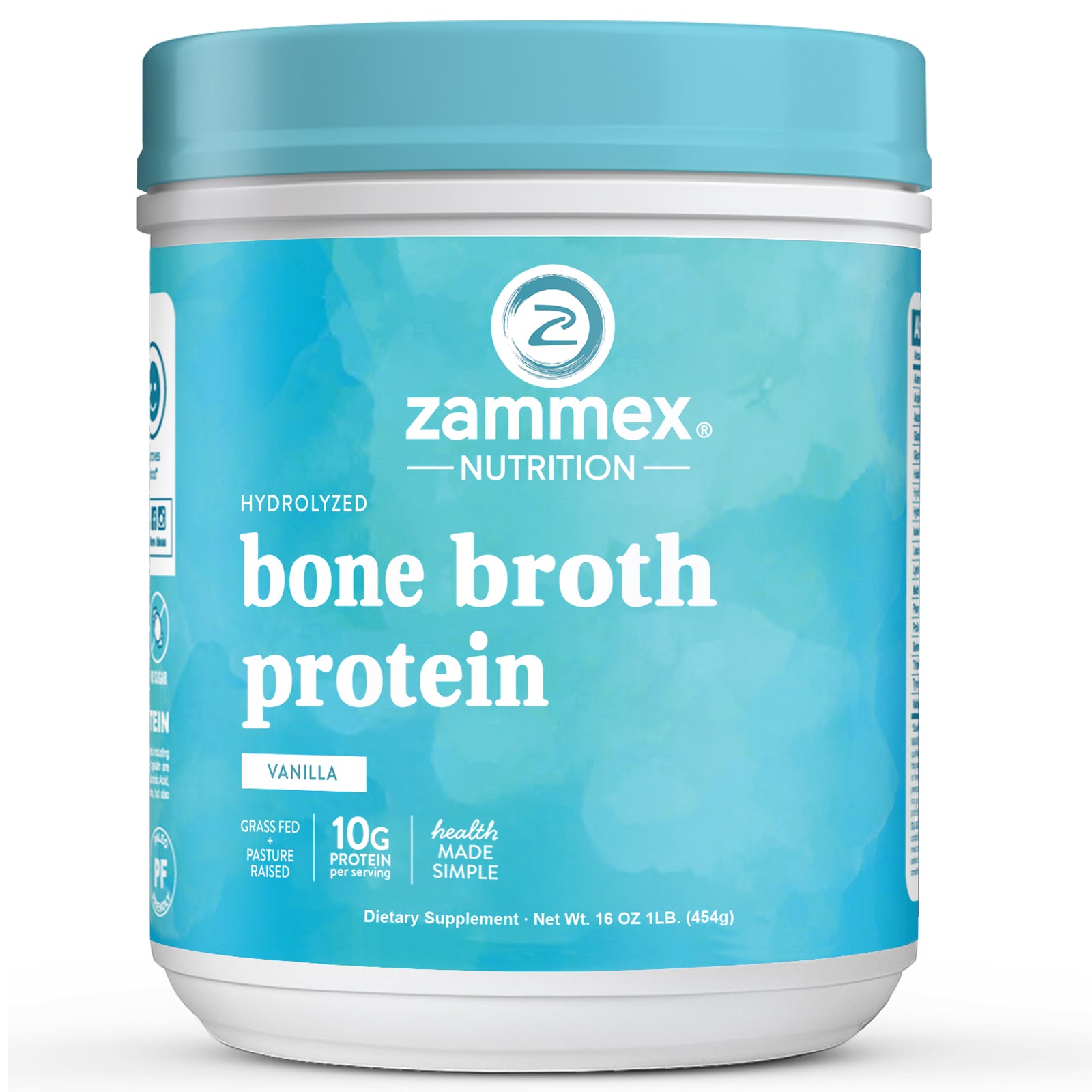 Zammex Bone Broth Protein Vanilla | Grass-Fed Collagen & Amino