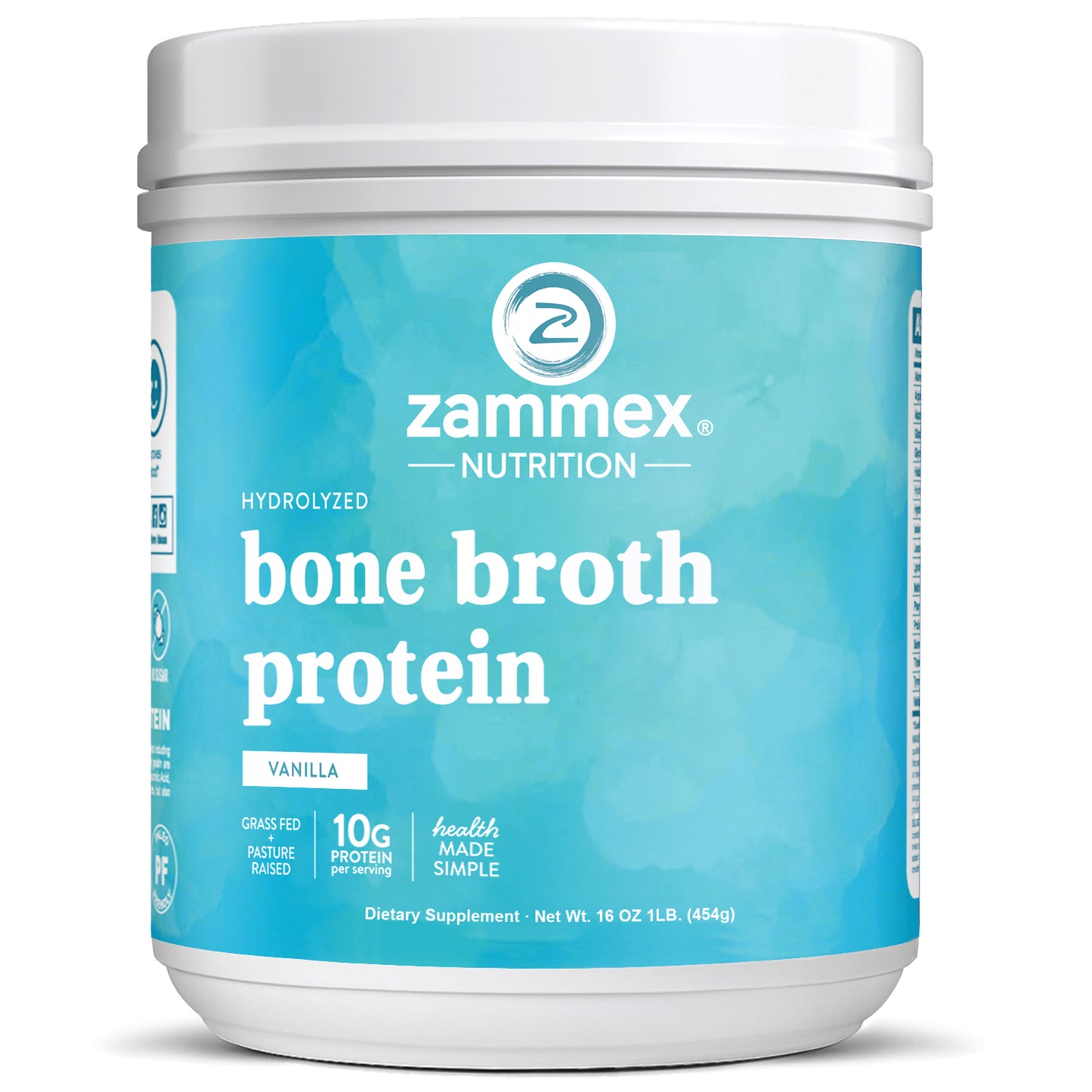 Zammex Bone Broth Protein Vanilla Flavor 1lb