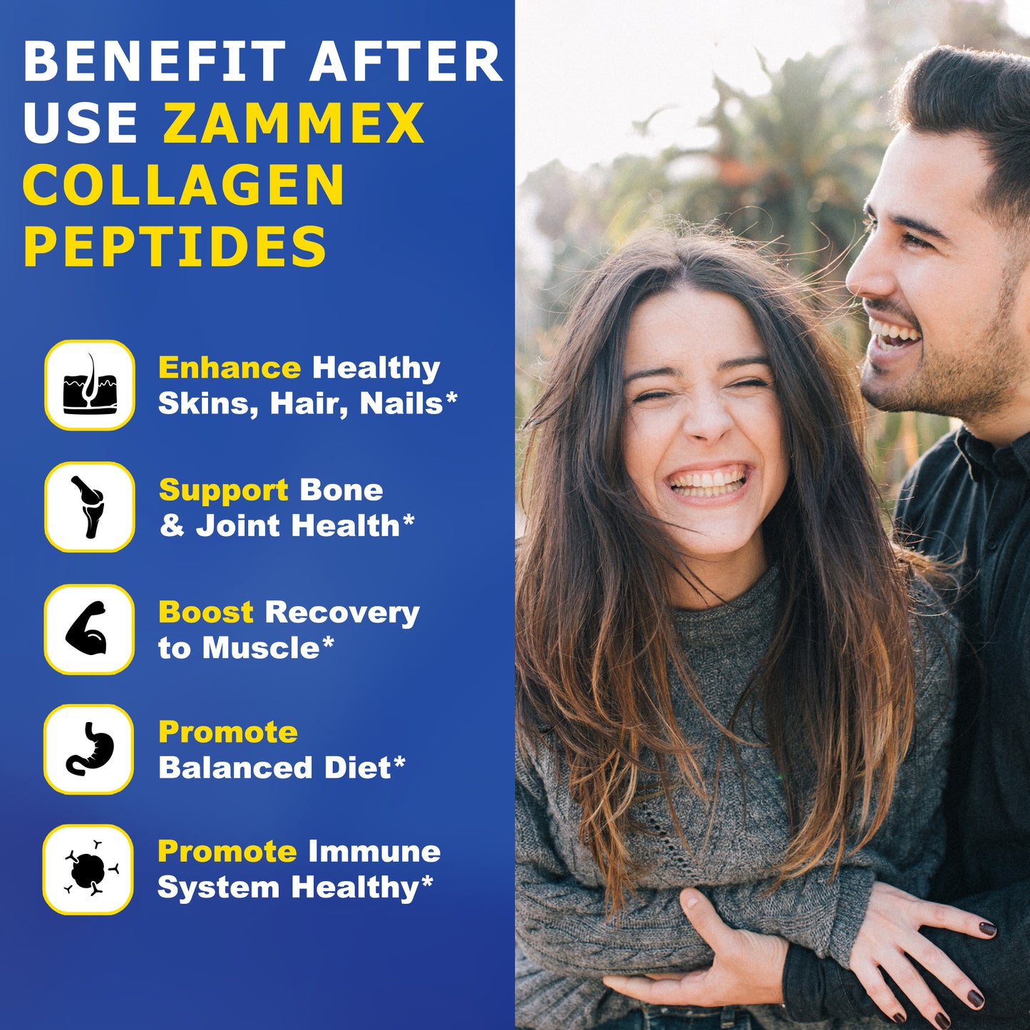 Zammex Hydrolyzed Collagen Peptides Powder 1.32lb Unflavoured