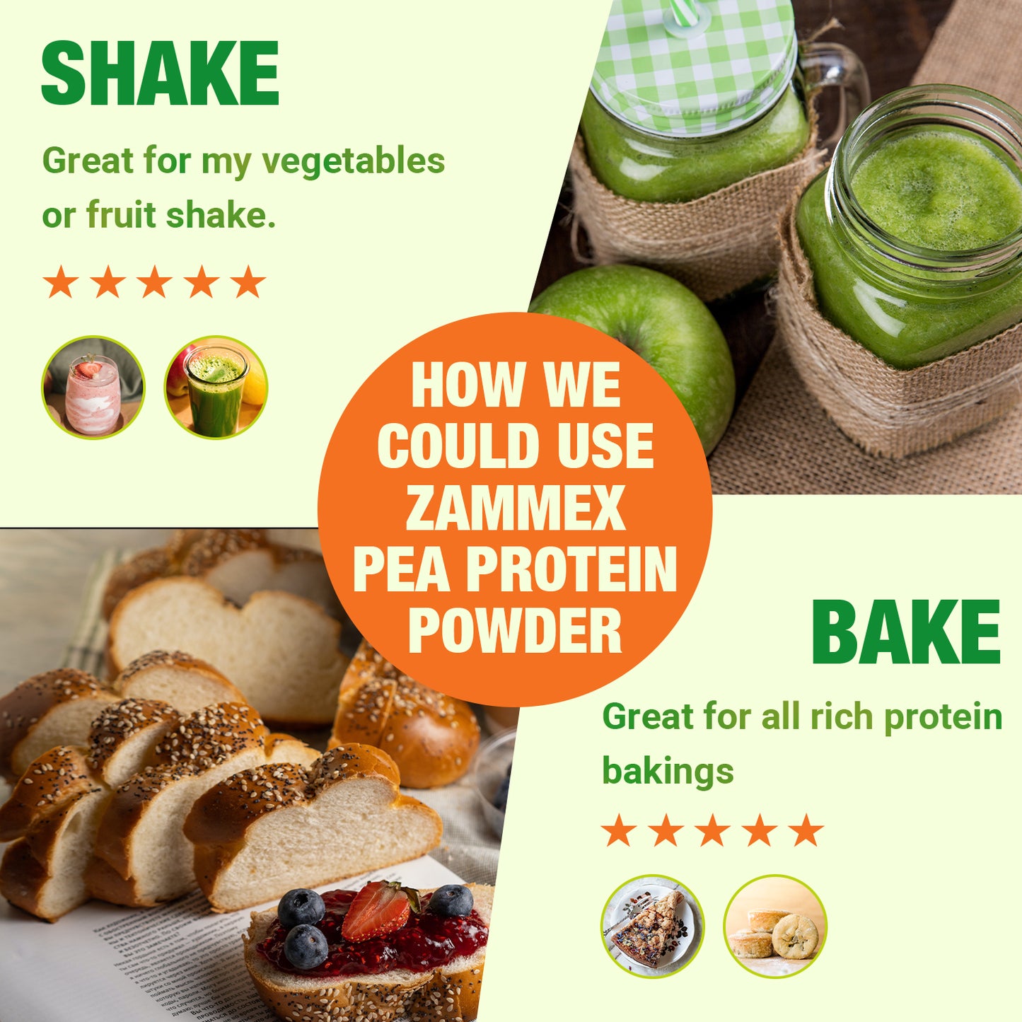 Zammex Organic Hydrolyzed Pea Protein 2.62lb