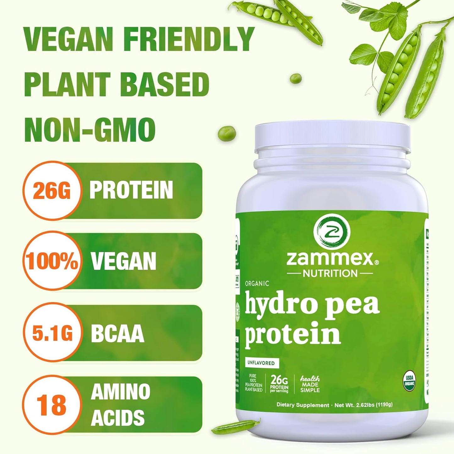 Organic Hydrolyzed Pea Protein-2.62lb