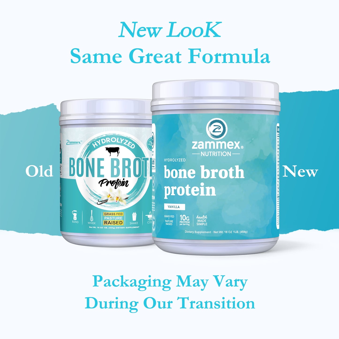 Zammex Bone Broth Protein Vanilla Flavor 1lb