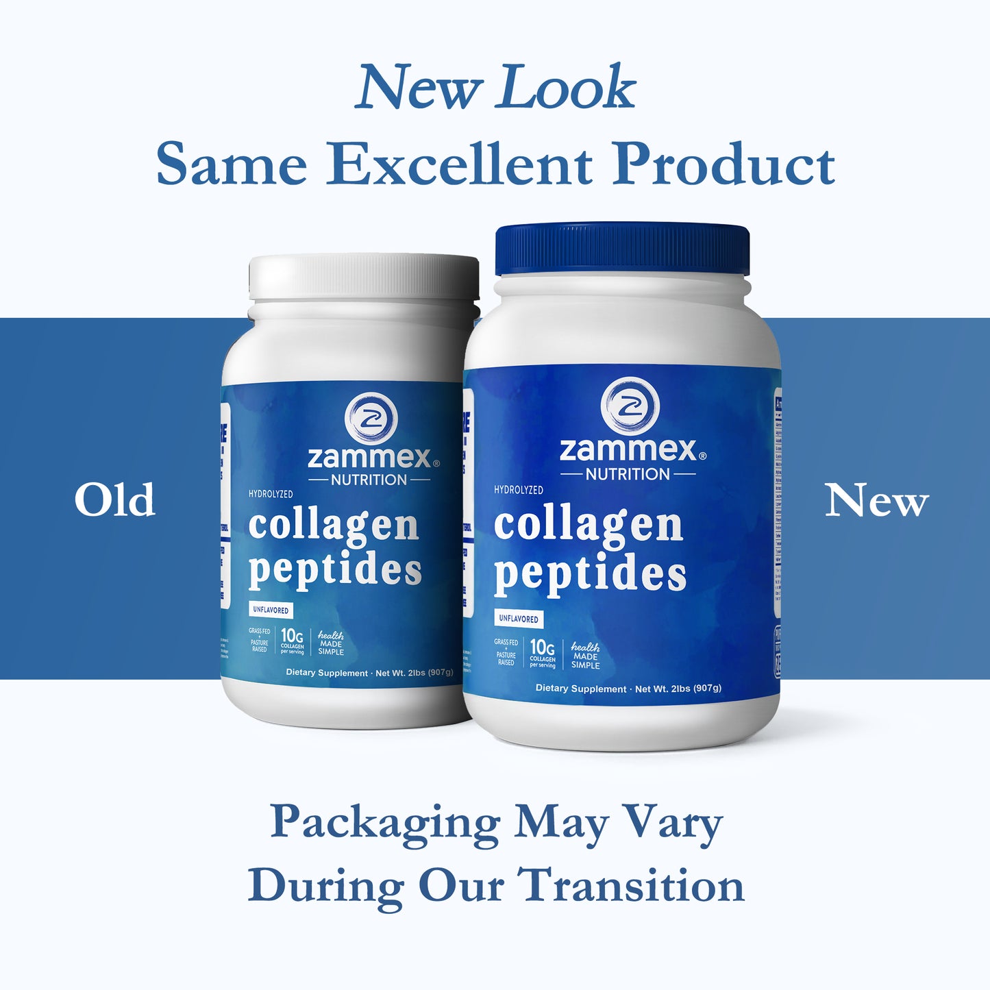 Zammex Hydrolyzed Collagen Peptides Powder 2 lbs Unflavoured