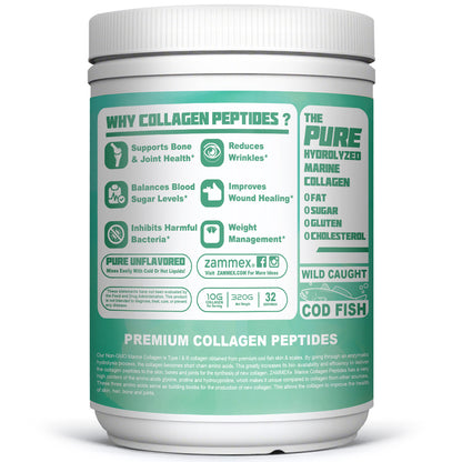 Zammex Marine Collagen Peptides Powder 11.3oz