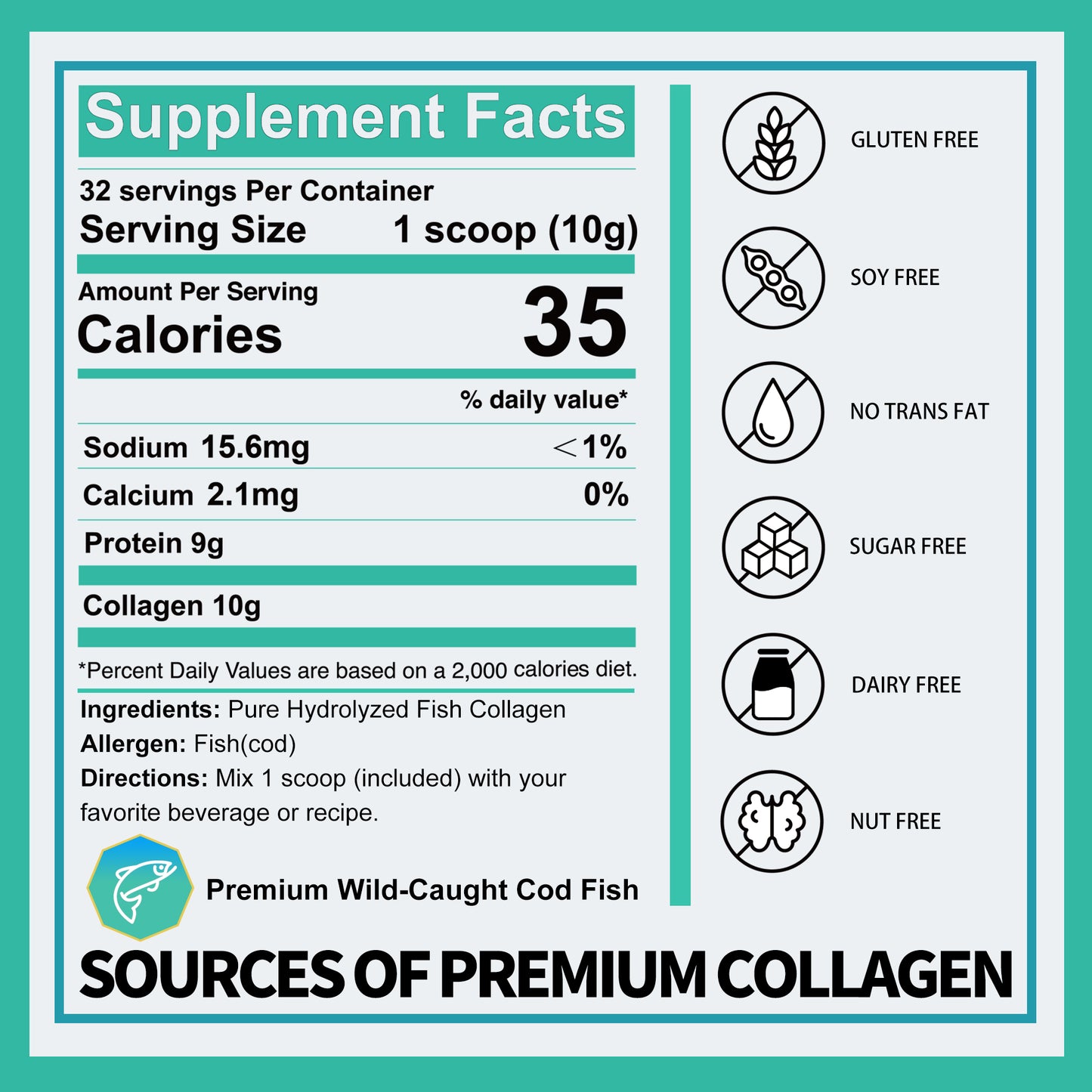 Zammex Marine Collagen Peptides Powder 11.3oz
