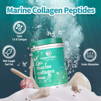 Zammex Marine Collagen Peptides Powder 11.3oz