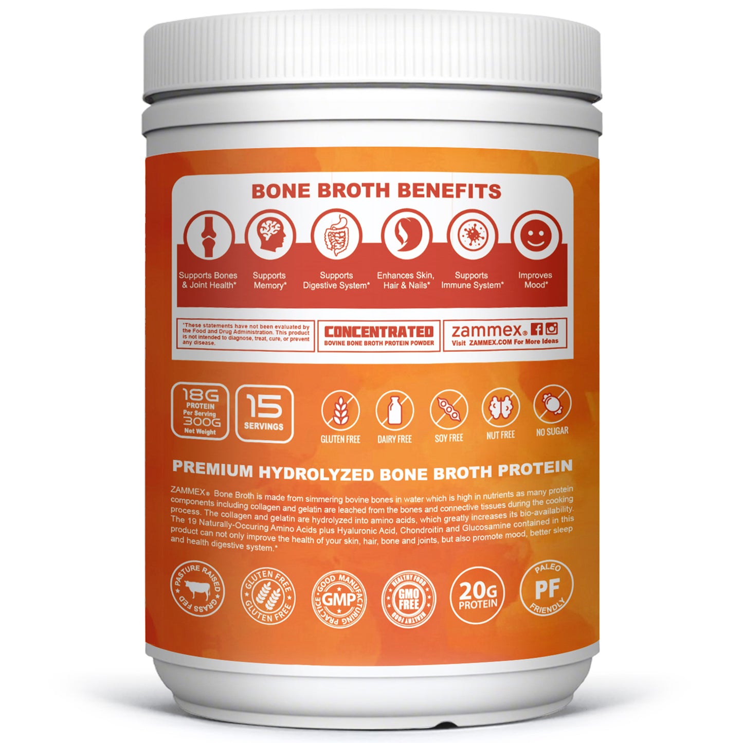 Zammex Bone Broth Protein Powder 10.59oz
