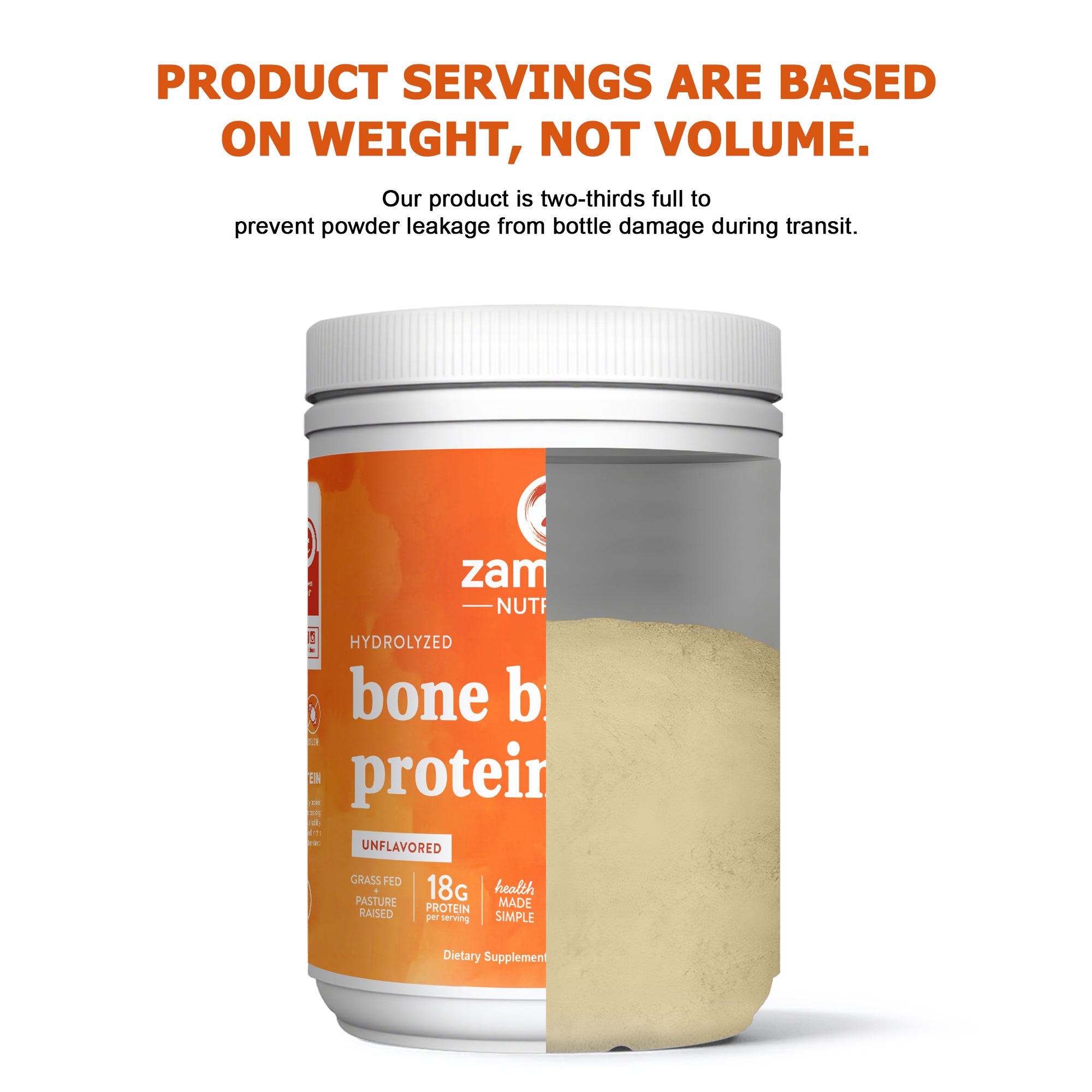 Zammex Bone Broth Protein Powder 10.59oz – Grass-Fed Collagen – ZAMMEX