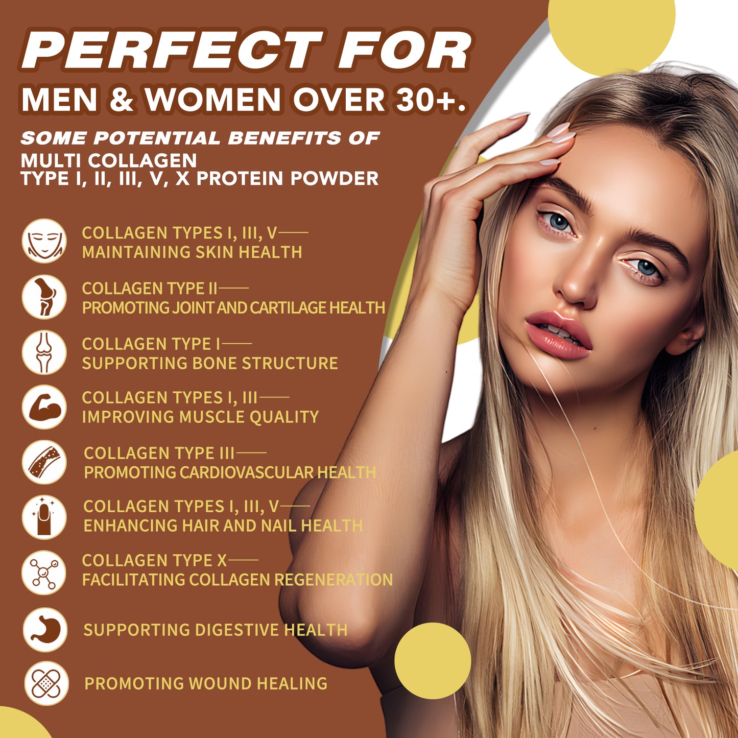 Zammex Multi Collagen Protein Powder 1lb Chocolate Coconut Flavor, Collagen Peptides for Women,  Supports Skin, Hair, Nails, Fitness Supplement