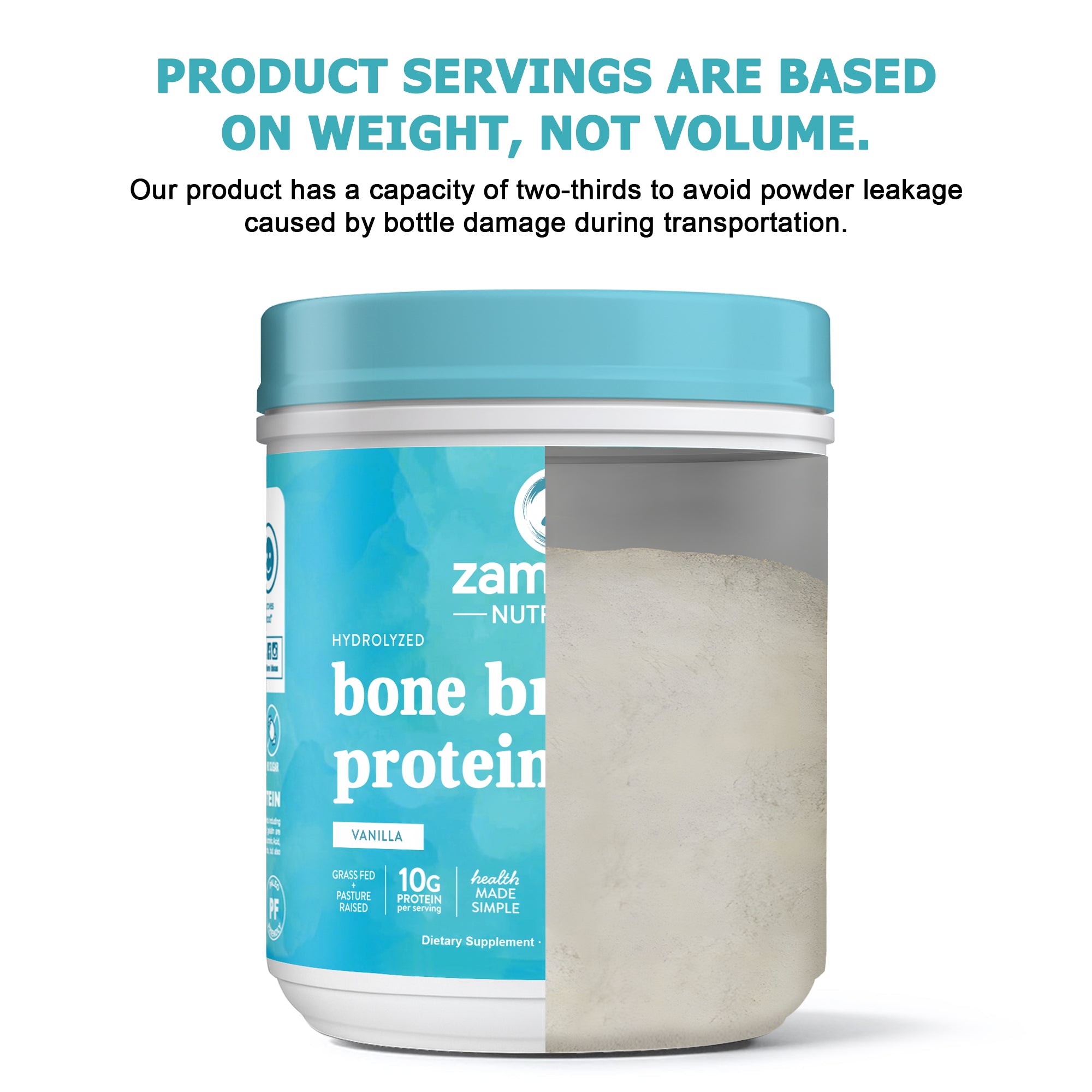 Zammex Bone Broth Protein Vanilla | Grass-Fed Collagen & Amino