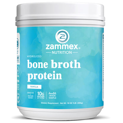 Zammex Bone Broth Protein Vanilla Flavor 1lb