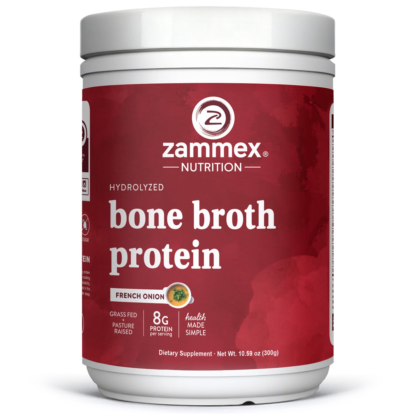 Zammex Bone Broth Protein Powder, French Onion Flavor