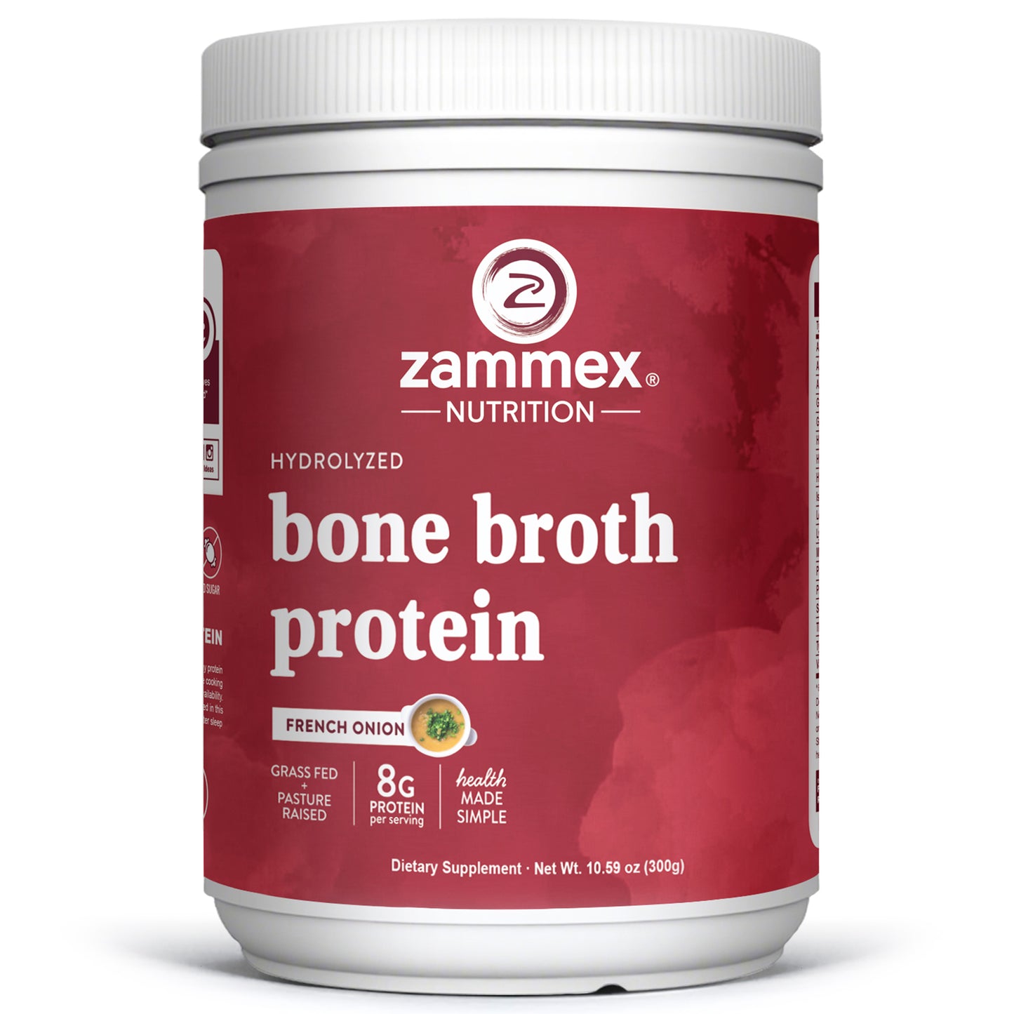 Zammex Bone Broth Protein Powder, French Onion Flavor