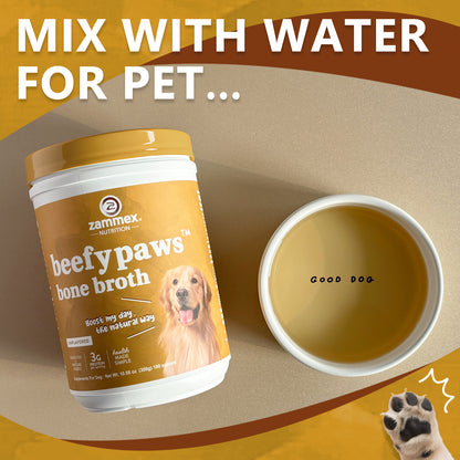 Zammex BeefyPaws Bone Broth Powder for Dogs&Cats