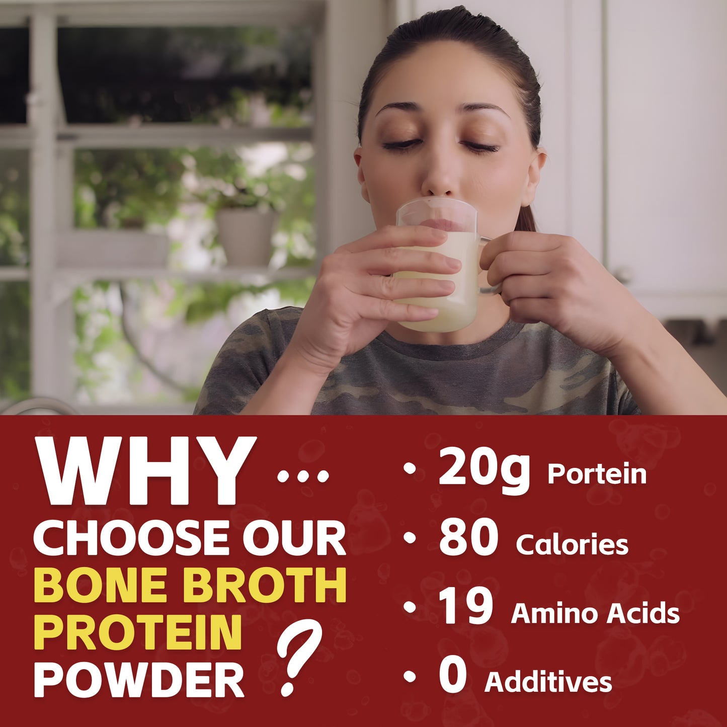 Zammex Hydrolyzed Bone Broth Protein Powder, Natural Flavor, 30 Travel Packets, Supports Muscle, Joint, Skin, Hair, Immunity, Digestion, Dietary Collagen Supplement