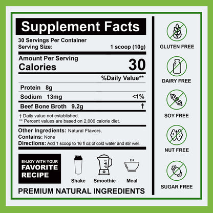 Zammex Bone Broth Protein Powder, Lemongrass Flavor