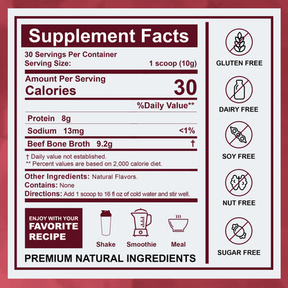 Zammex Bone Broth Protein Powder, French Onion Flavor