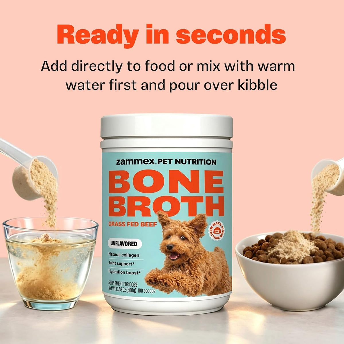 Zammex Pet Nutrition Bone Broth Powder for Dogs & Cats