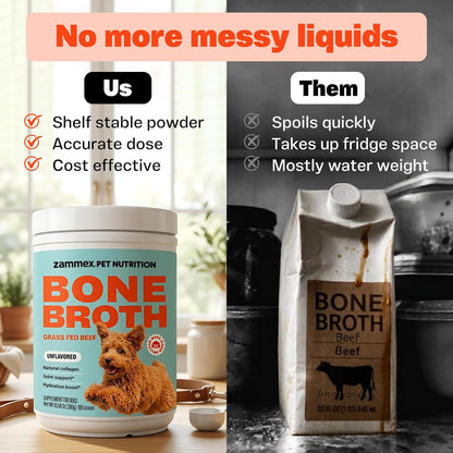 Zammex Pet Nutrition Bone Broth Powder for Dogs & Cats